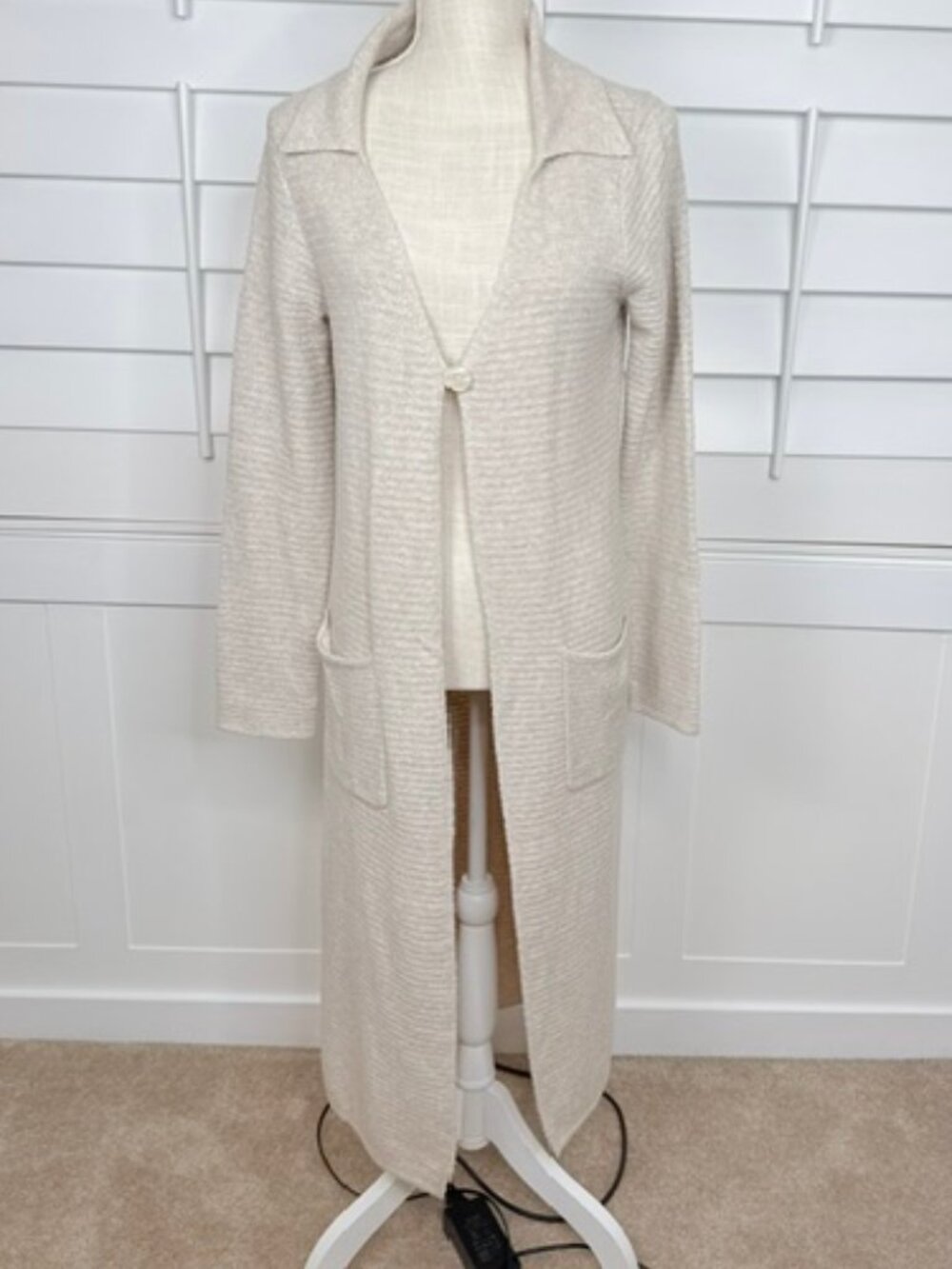 William Rast Light Tan Long-Cardigan Sweater